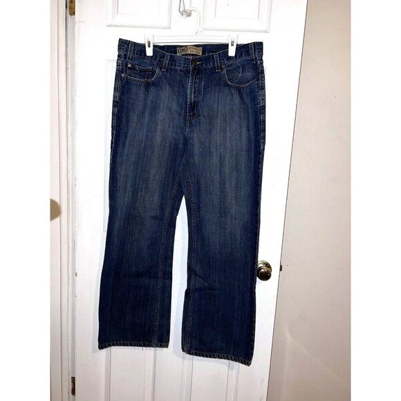 ond OLD NAVY DENIM Low Rise Bootcut Mens Dark Wash Jeans Sz 36x31 - Picture 1 of 12